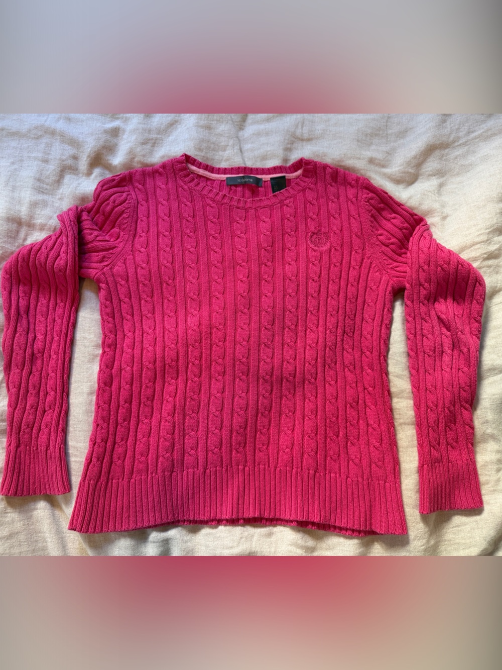 Liz Claiborne 100% cotton pink sweater size small
